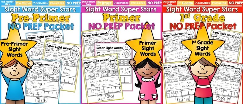 鸡娃圈超火的高频词练习作业纸/练习册《Sight Words Super Stars》全5册，百度网盘下载-爱鸡娃