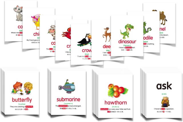 🔥【免费】精选9个主题共700张英语闪卡都含配图、音标、中文翻译，可下载打印-爱鸡娃