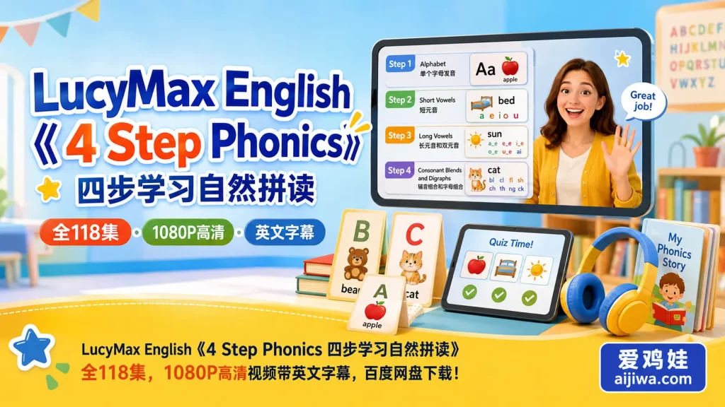 《4 Step Phonics 四步学习自然拼读》从字母发音到双字母辅音逐步练习